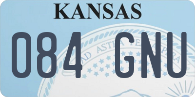 KS license plate 084GNU