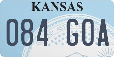 KS license plate 084GOA