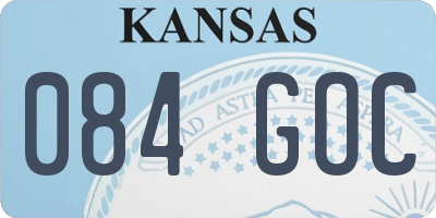 KS license plate 084GOC