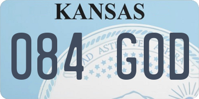 KS license plate 084GOD