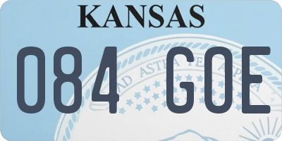 KS license plate 084GOE