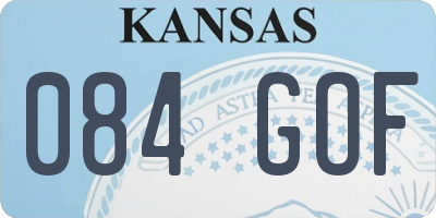 KS license plate 084GOF