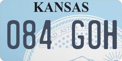 KS license plate 084GOH