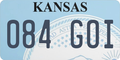 KS license plate 084GOI