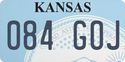 KS license plate 084GOJ