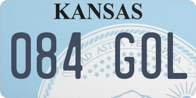 KS license plate 084GOL