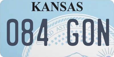 KS license plate 084GON