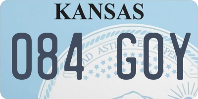 KS license plate 084GOY