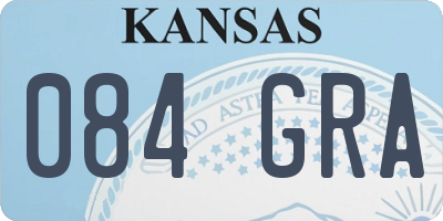 KS license plate 084GRA