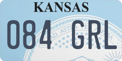 KS license plate 084GRL