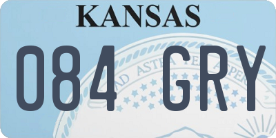 KS license plate 084GRY