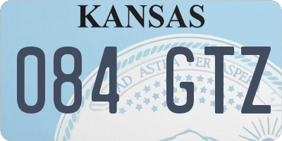 KS license plate 084GTZ