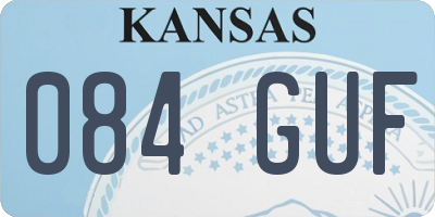 KS license plate 084GUF