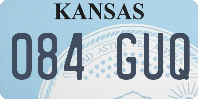 KS license plate 084GUQ