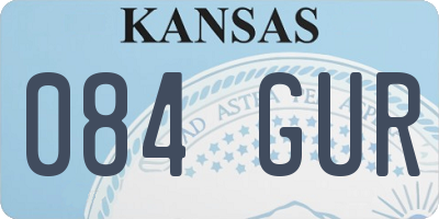 KS license plate 084GUR