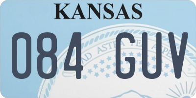 KS license plate 084GUV