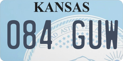 KS license plate 084GUW