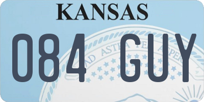 KS license plate 084GUY
