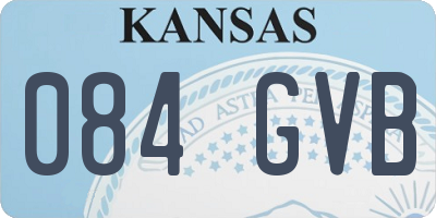 KS license plate 084GVB