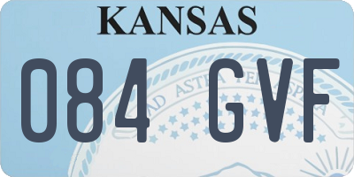 KS license plate 084GVF