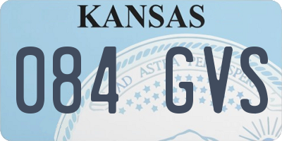 KS license plate 084GVS