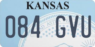 KS license plate 084GVU
