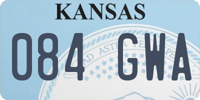 KS license plate 084GWA