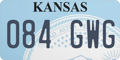 KS license plate 084GWG