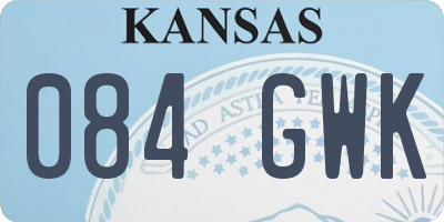 KS license plate 084GWK