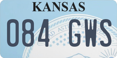 KS license plate 084GWS