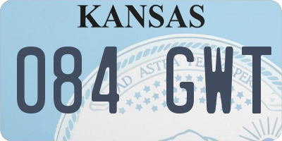 KS license plate 084GWT