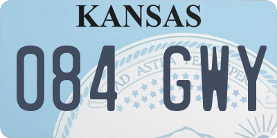 KS license plate 084GWY