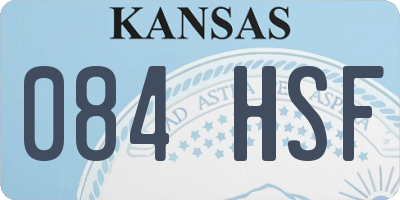 KS license plate 084HSF