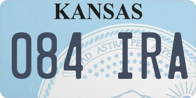 KS license plate 084IRA