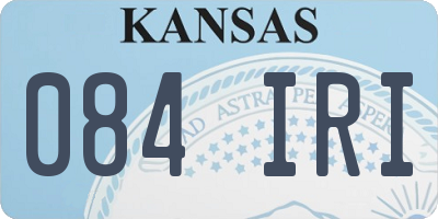 KS license plate 084IRI
