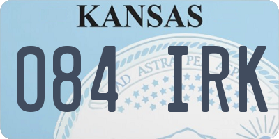 KS license plate 084IRK