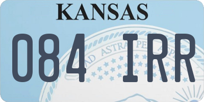 KS license plate 084IRR