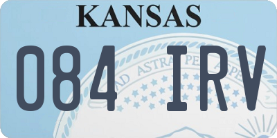KS license plate 084IRV