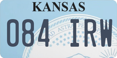 KS license plate 084IRW