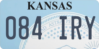 KS license plate 084IRY