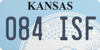 KS license plate 084ISF