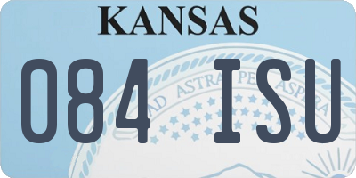 KS license plate 084ISU