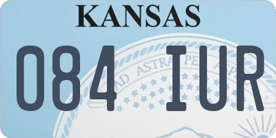 KS license plate 084IUR