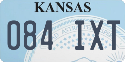 KS license plate 084IXT