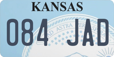 KS license plate 084JAD