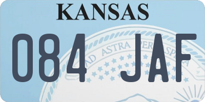 KS license plate 084JAF