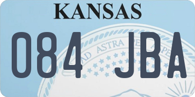 KS license plate 084JBA