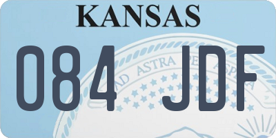 KS license plate 084JDF