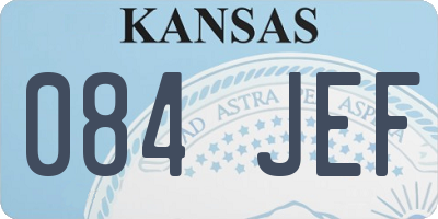 KS license plate 084JEF