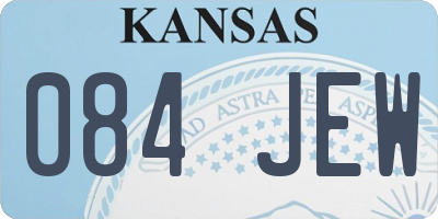 KS license plate 084JEW